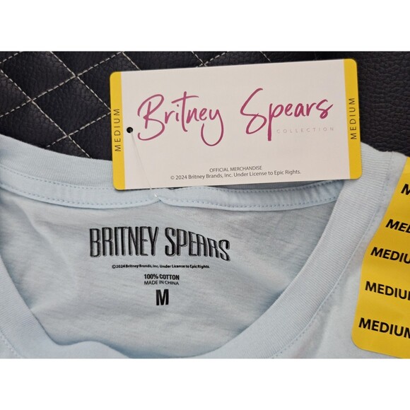 Britney Spears Light Blue Tee Shirt Graphic Print 90's Pop - Women's M - Picture 3 of 6